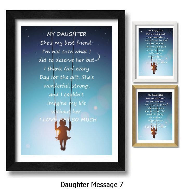Daughter Message Framed Print